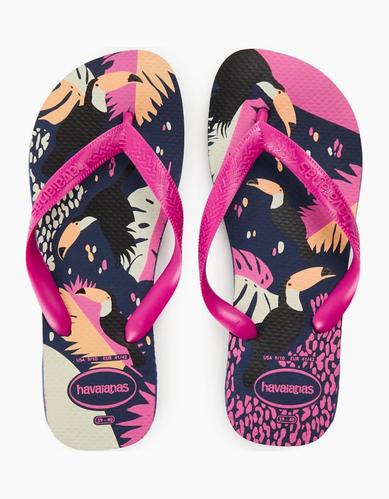 Graphic Print Thong Toe Flip Flop Sandals