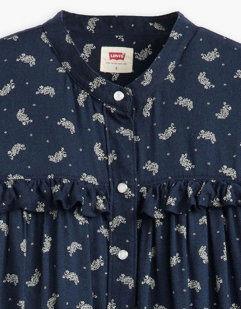 Gianna Mock Neck Ruffle Sleeve Peasant Blouse