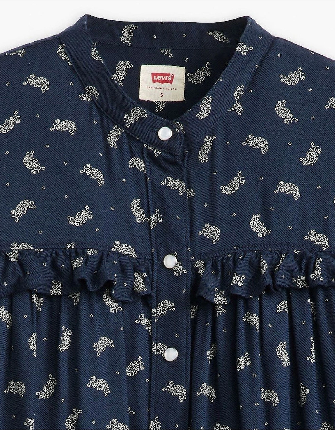 Gianna Mock Neck Ruffle Sleeve Peasant Blouse