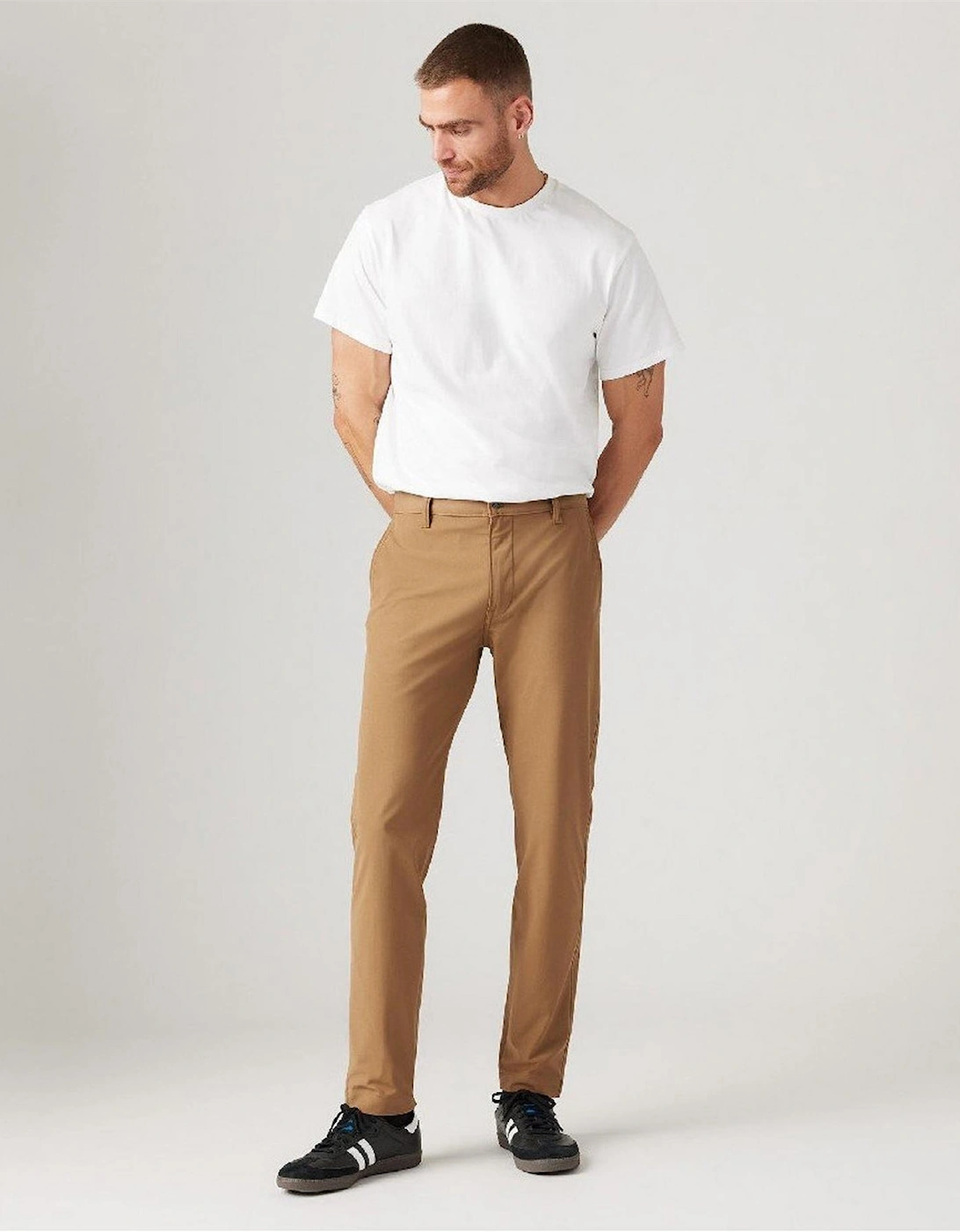 Solid Patterned Straight Chinos