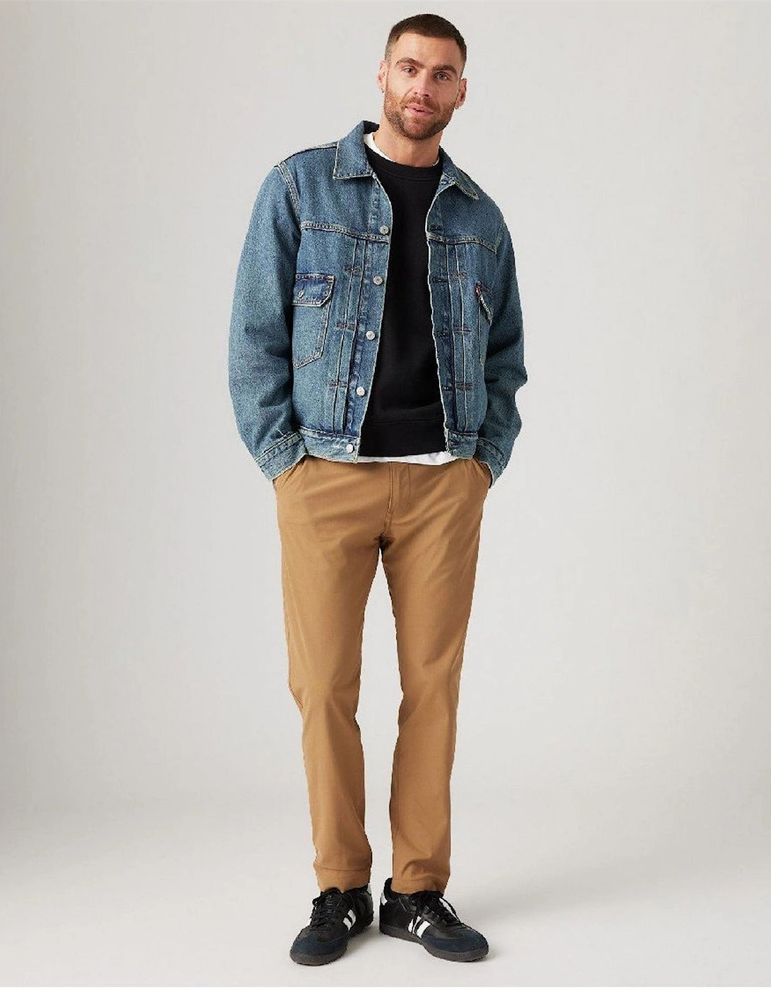 Solid Patterned Straight Chinos
