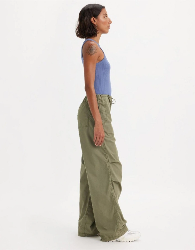 Solid Patterned Wide Parachute Pants