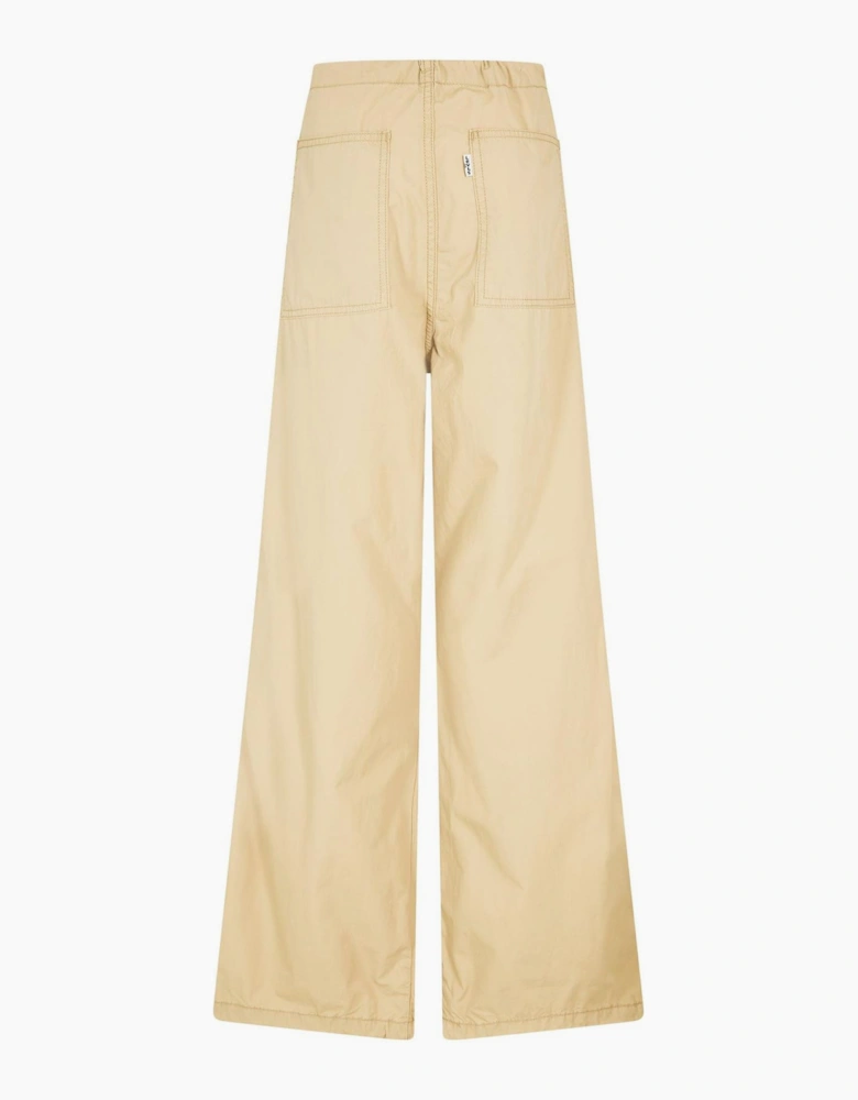 Solid Patterned Wide Parachute Pants
