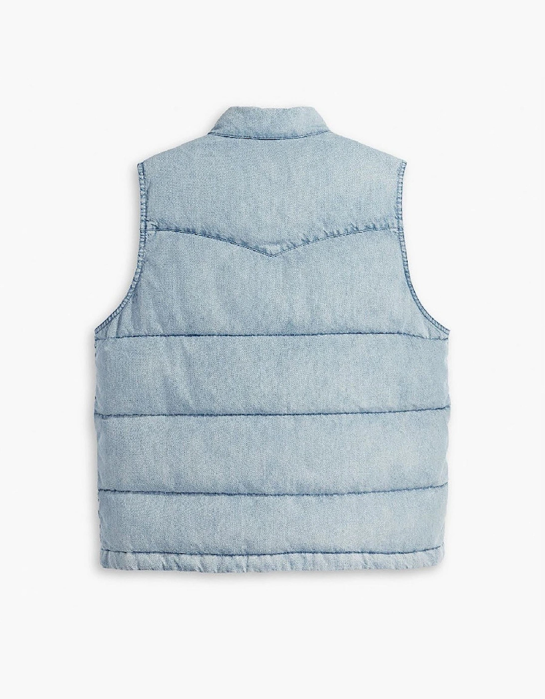 Western Snap Button Puffer Gilet with Pockets