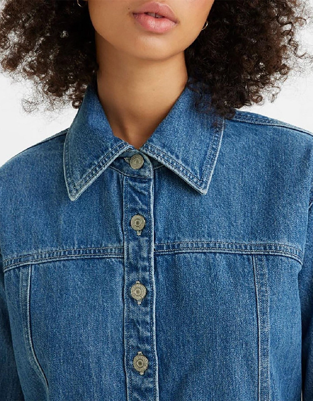 Shay Denim Mini Long Sleeve Shirt Dress
