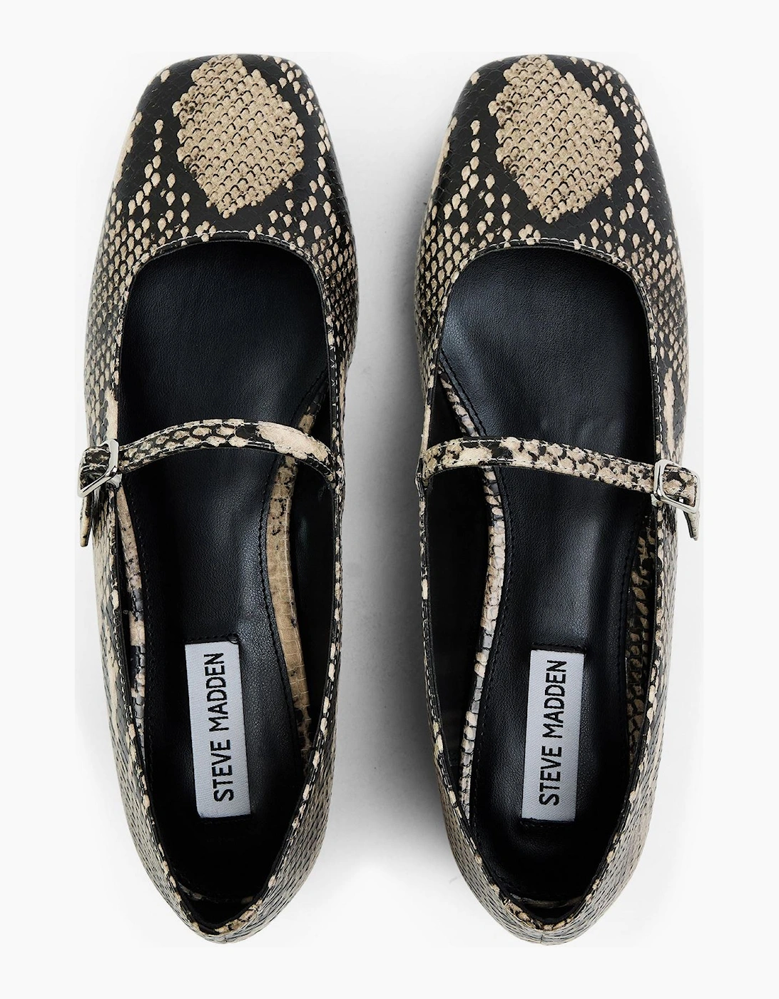 Ezri Snake Patterned Mary Janes Flats