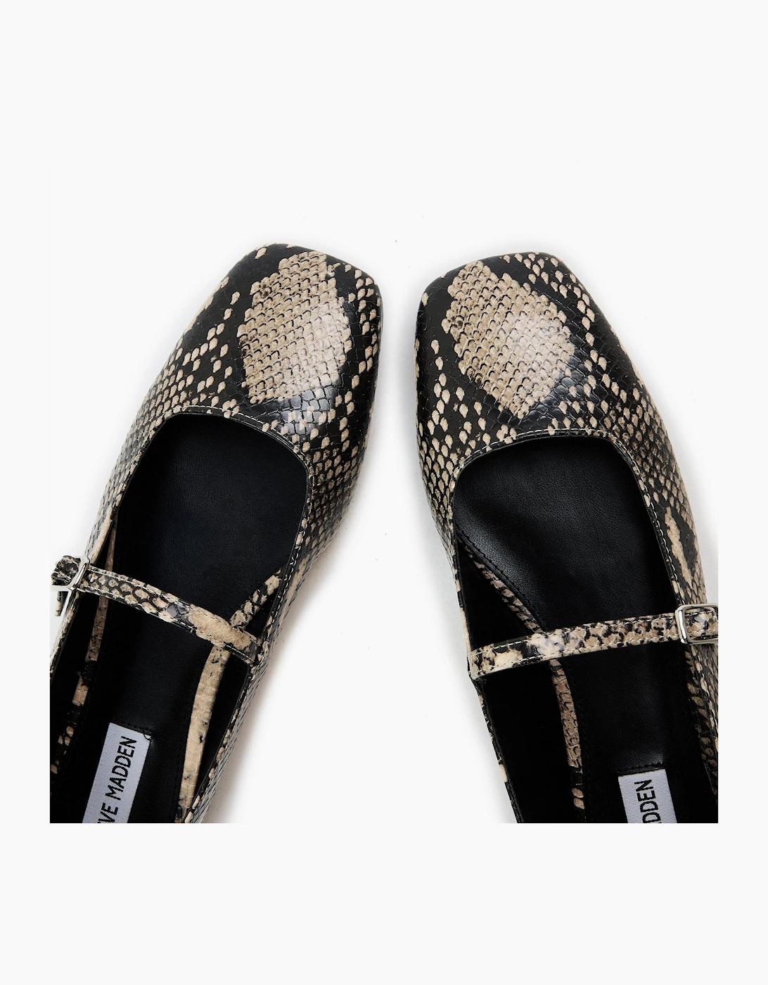 Ezri Snake Patterned Mary Janes Flats