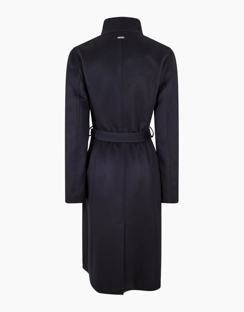 Solid Patterned Trench Coat with Chain