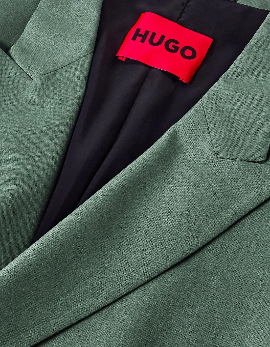 Solid Patterned Blazer with Flap Pocket