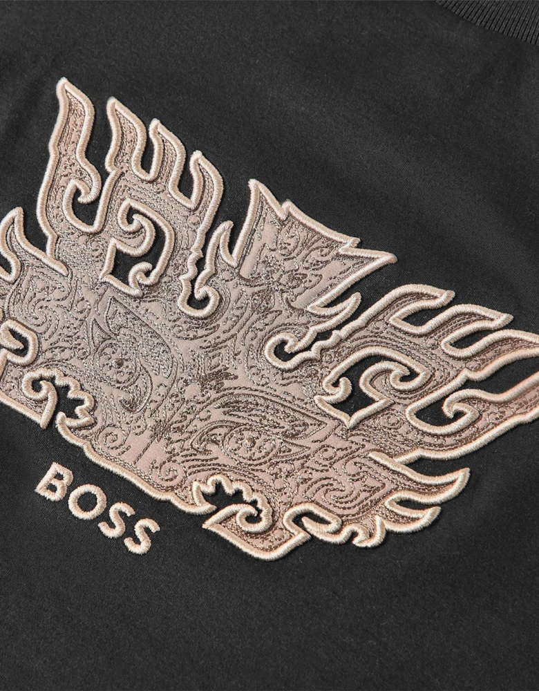 Embroidered Crew Neck Short Sleeve T-Shirt