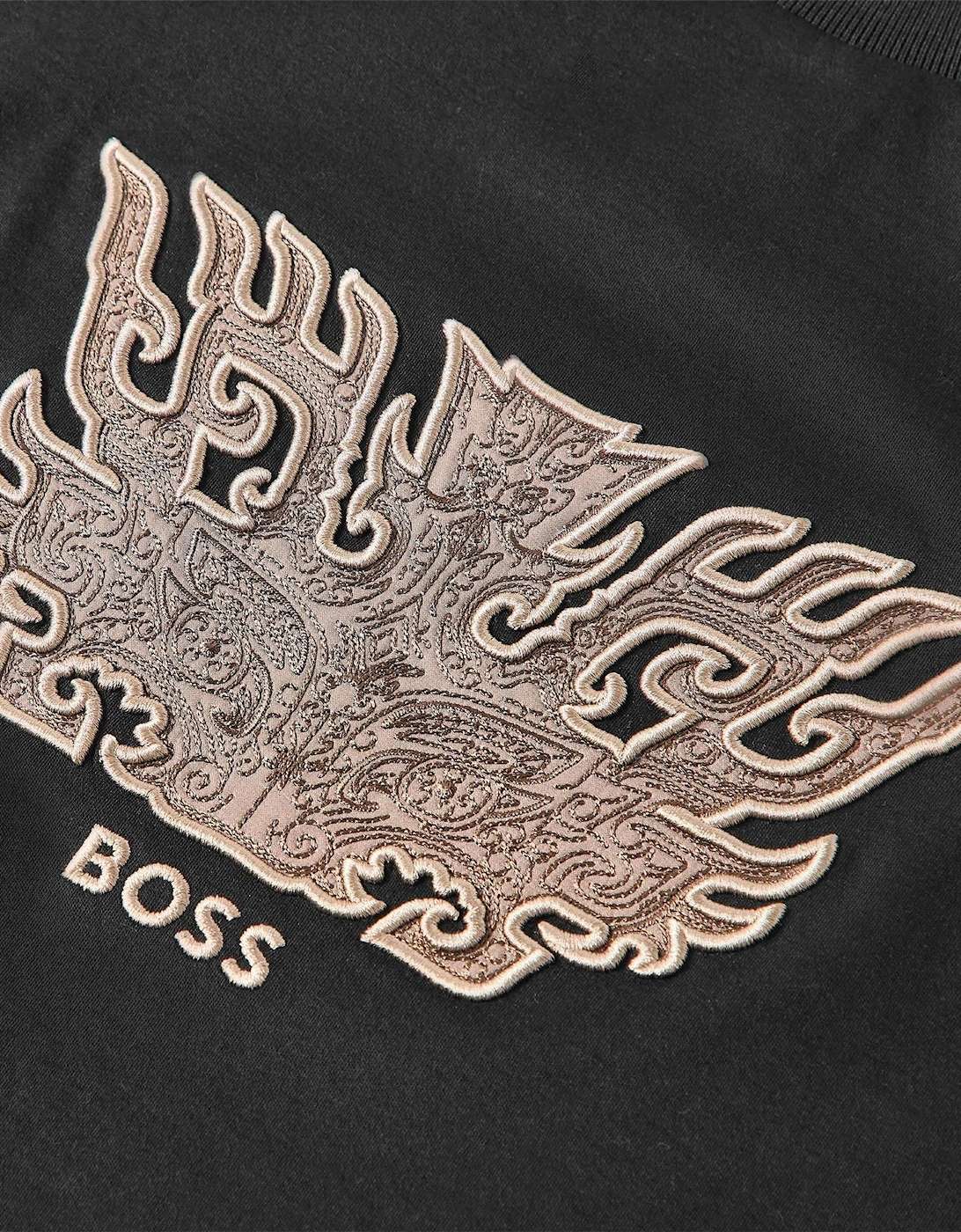 Embroidered Crew Neck Short Sleeve T-Shirt