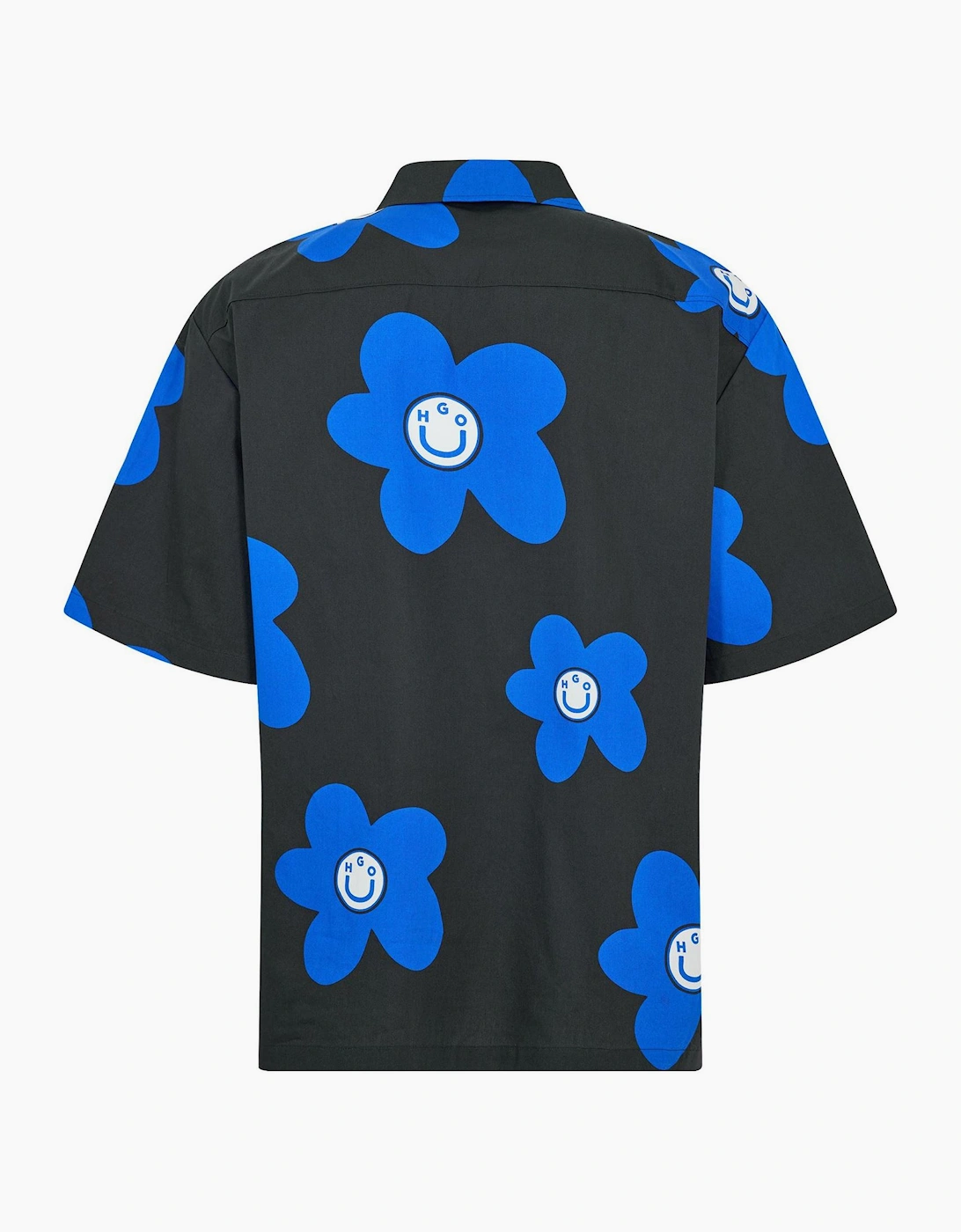 Patterned Collared Short Sleeve Shirt