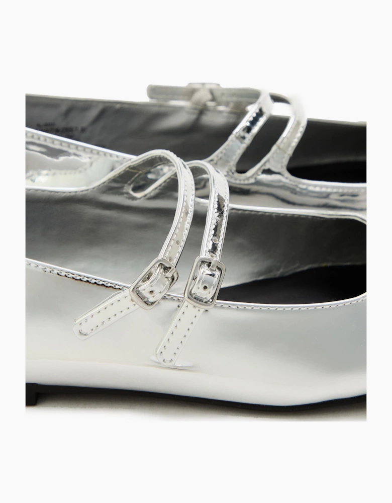 Alisah Metallic Mary Janes Flats