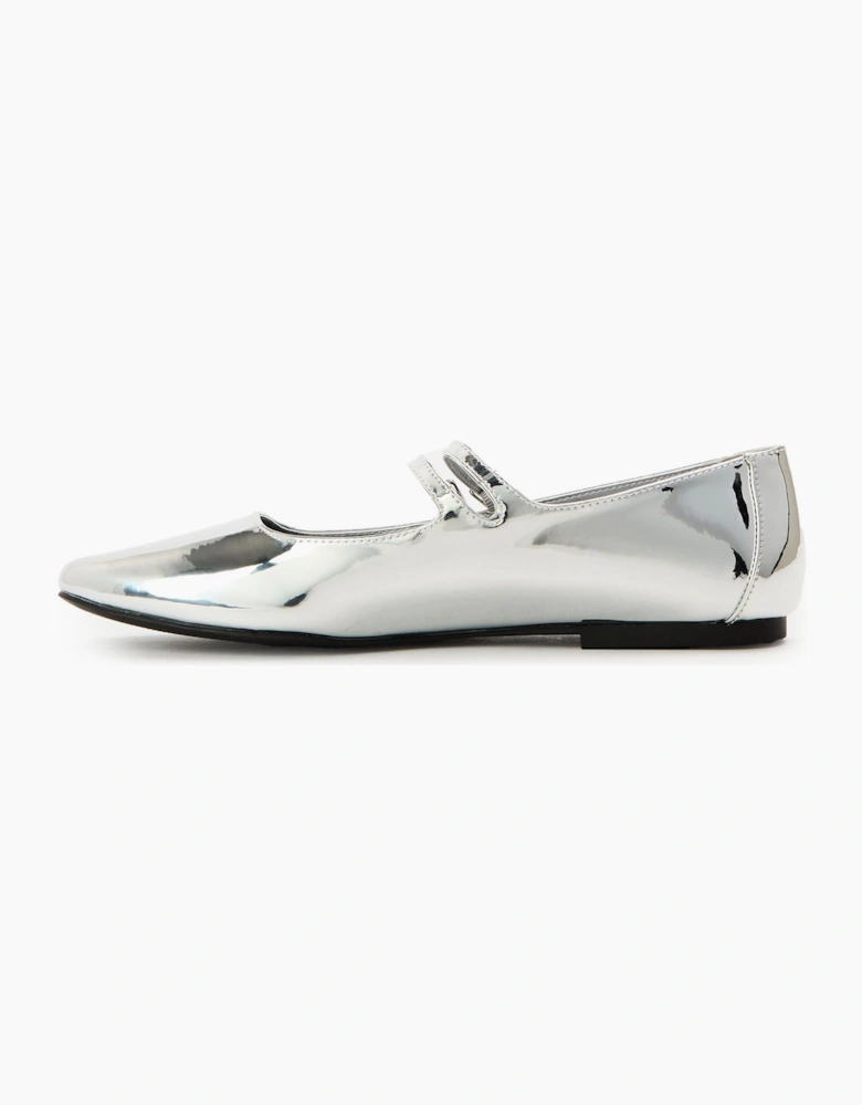 Alisah Metallic Mary Janes Flats
