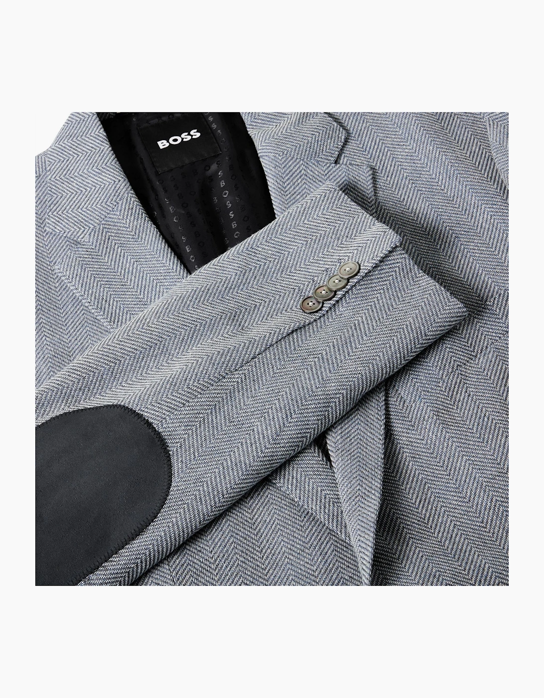 Hutson Herringbone Patterned Tweed Coat with Flap Pocket