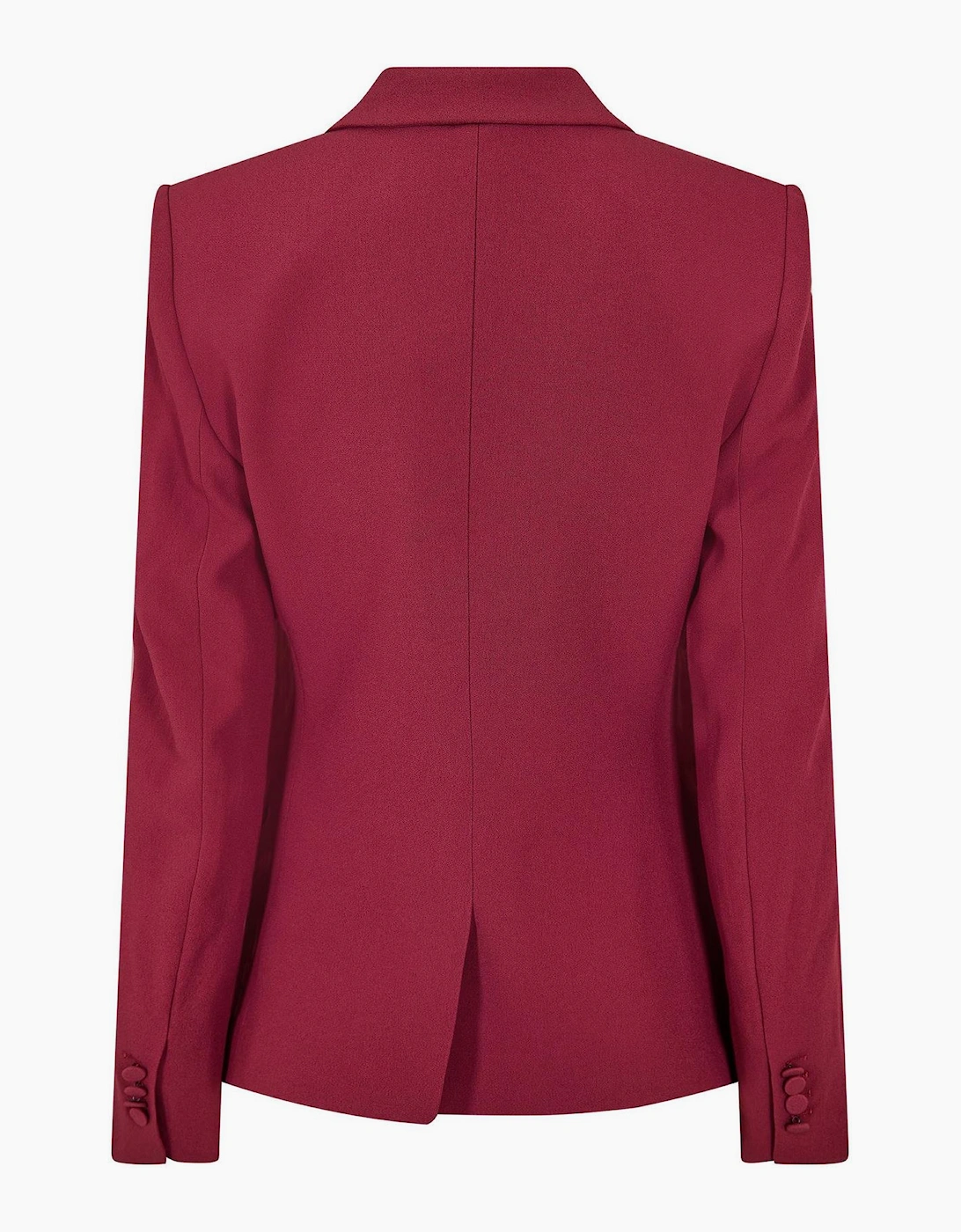 Solid Patterned Single Button Flap Pocket Blazer