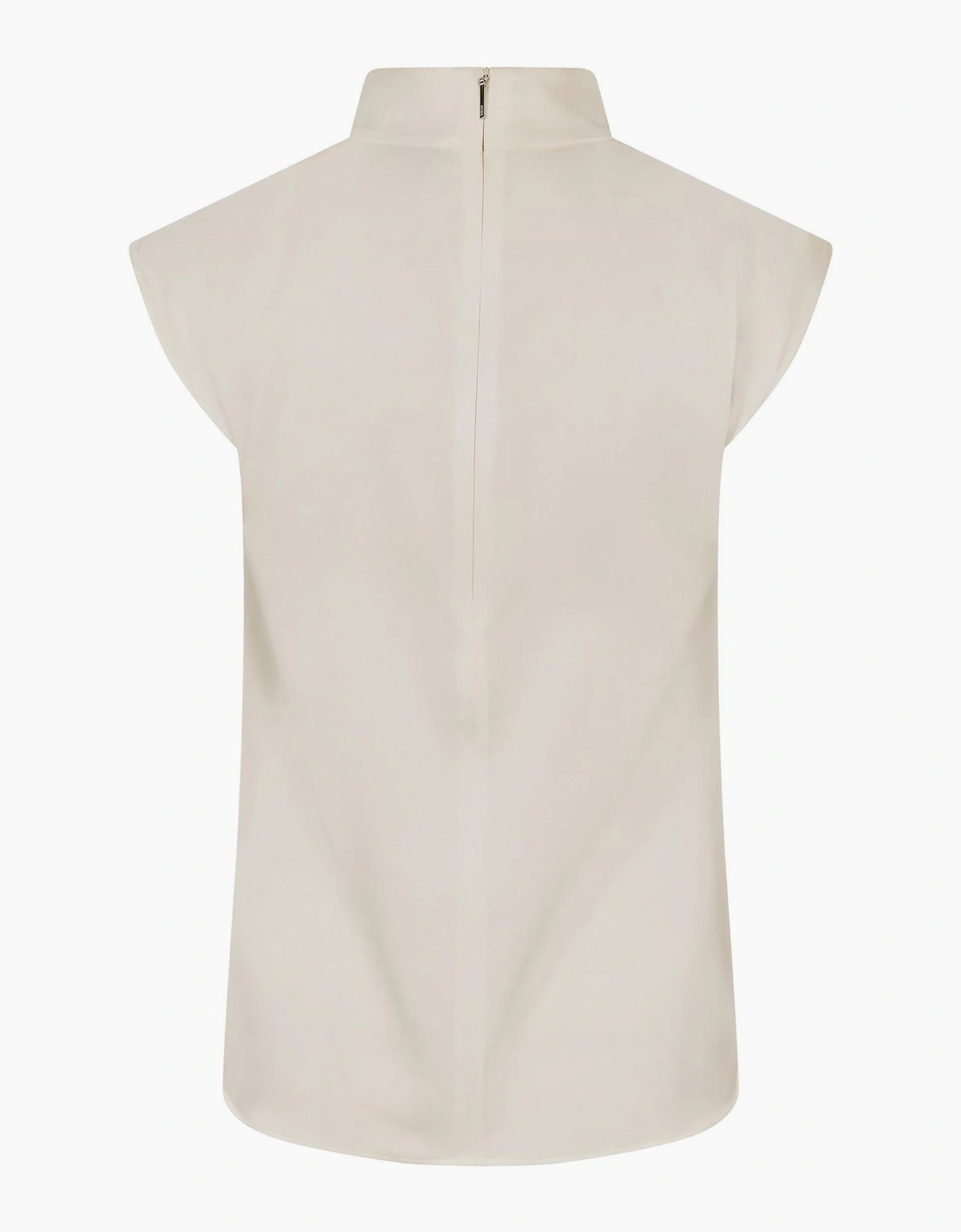 Mock Neck High Collar Sleeveless Shell Blouse