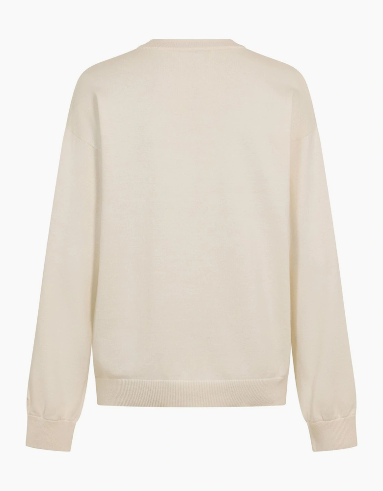 Crew Neck Ribbed Collar Long Sleeve Sweatshirt