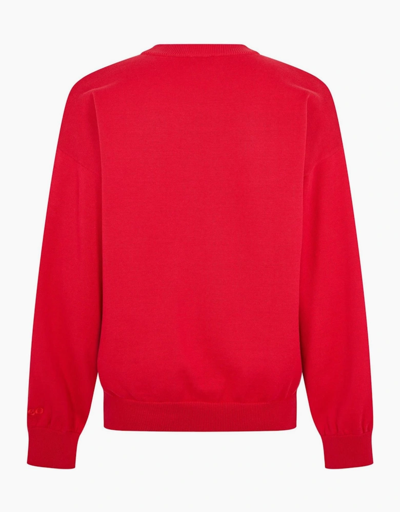 Crew Neck Ribbed Collar Long Sleeve Sweatshirt