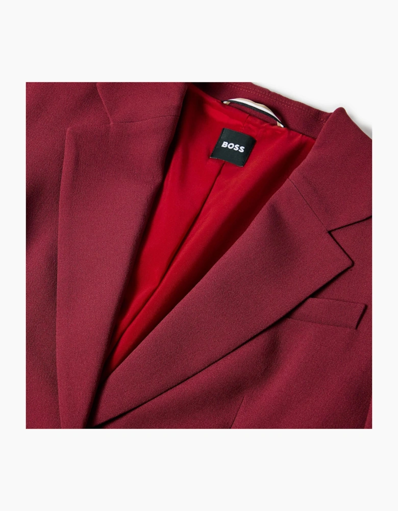 Solid Patterned Single Button Flap Pocket Blazer