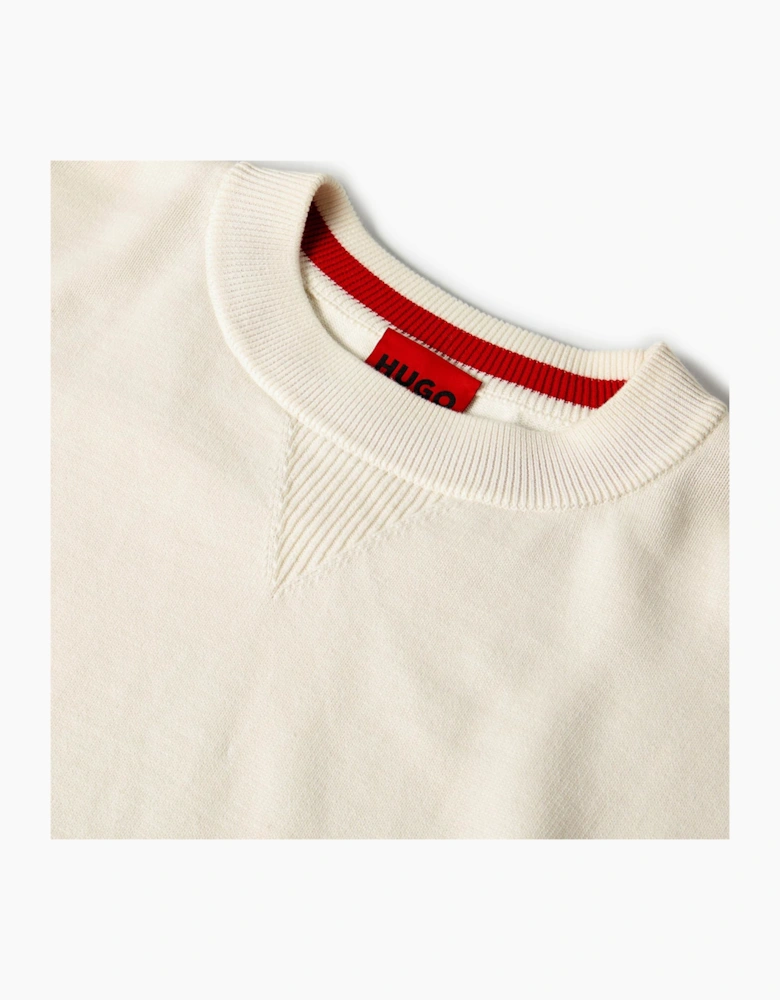 Crew Neck Ribbed Collar Long Sleeve Sweatshirt