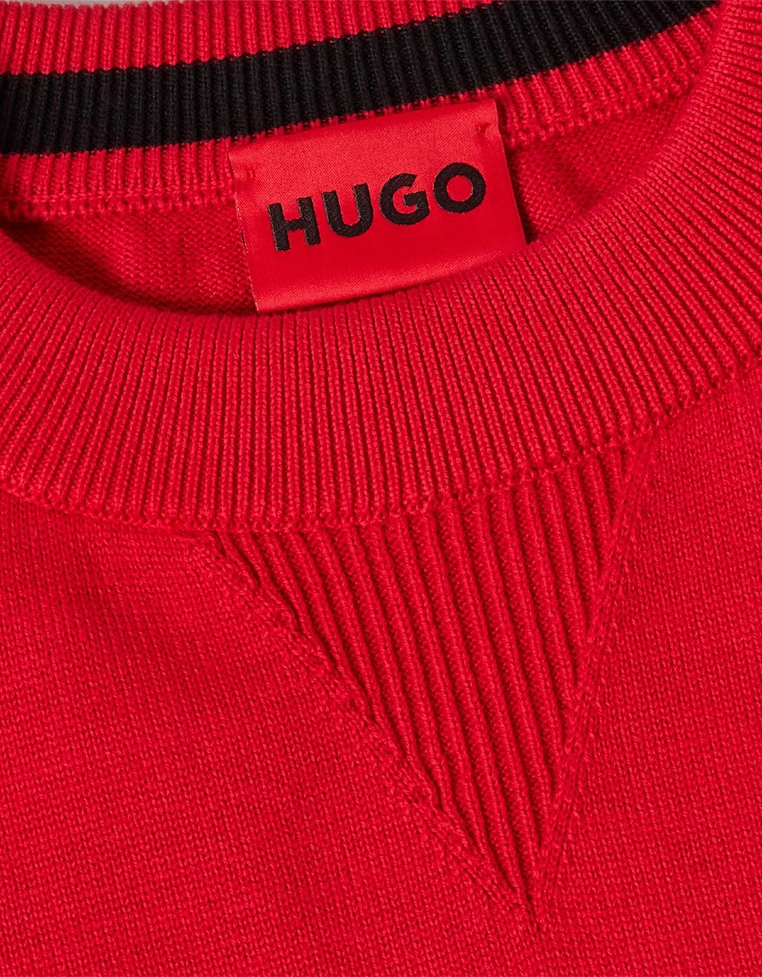 Crew Neck Ribbed Collar Long Sleeve Sweatshirt