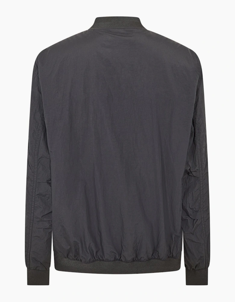 Solid Patterned Bomber Jacket with Ribbed Cuff and Zipped Pocket