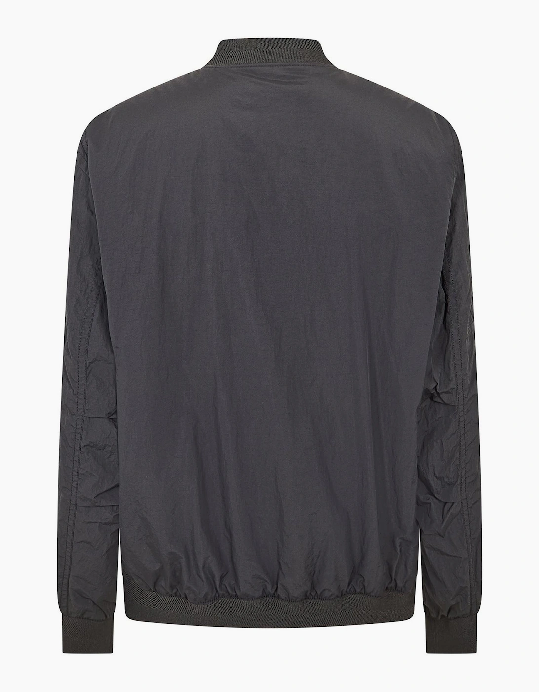 Solid Patterned Bomber Jacket with Ribbed Cuff and Zipped Pocket