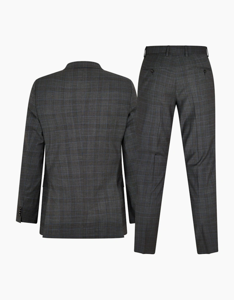 Plaid Patterned Flap Pocket Full Suit Jacket