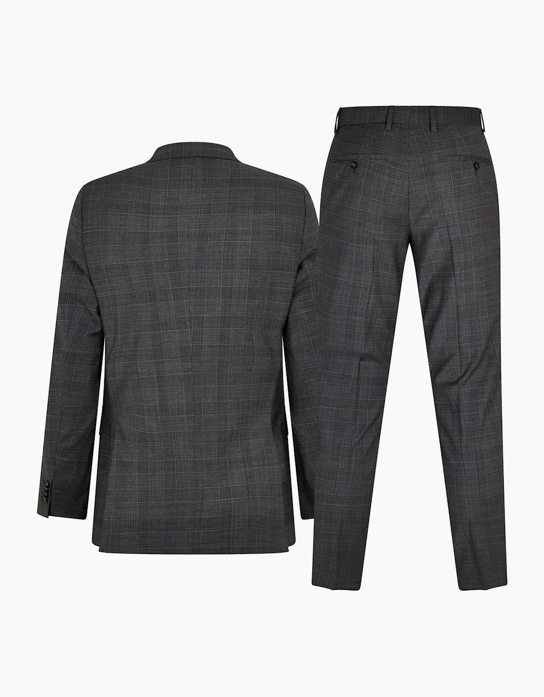 Plaid Patterned Flap Pocket Full Suit Jacket