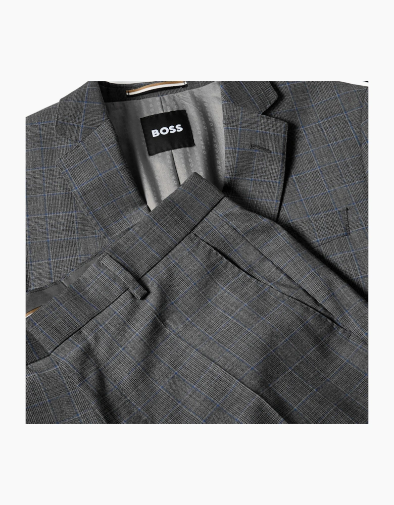Plaid Patterned Flap Pocket Full Suit Jacket