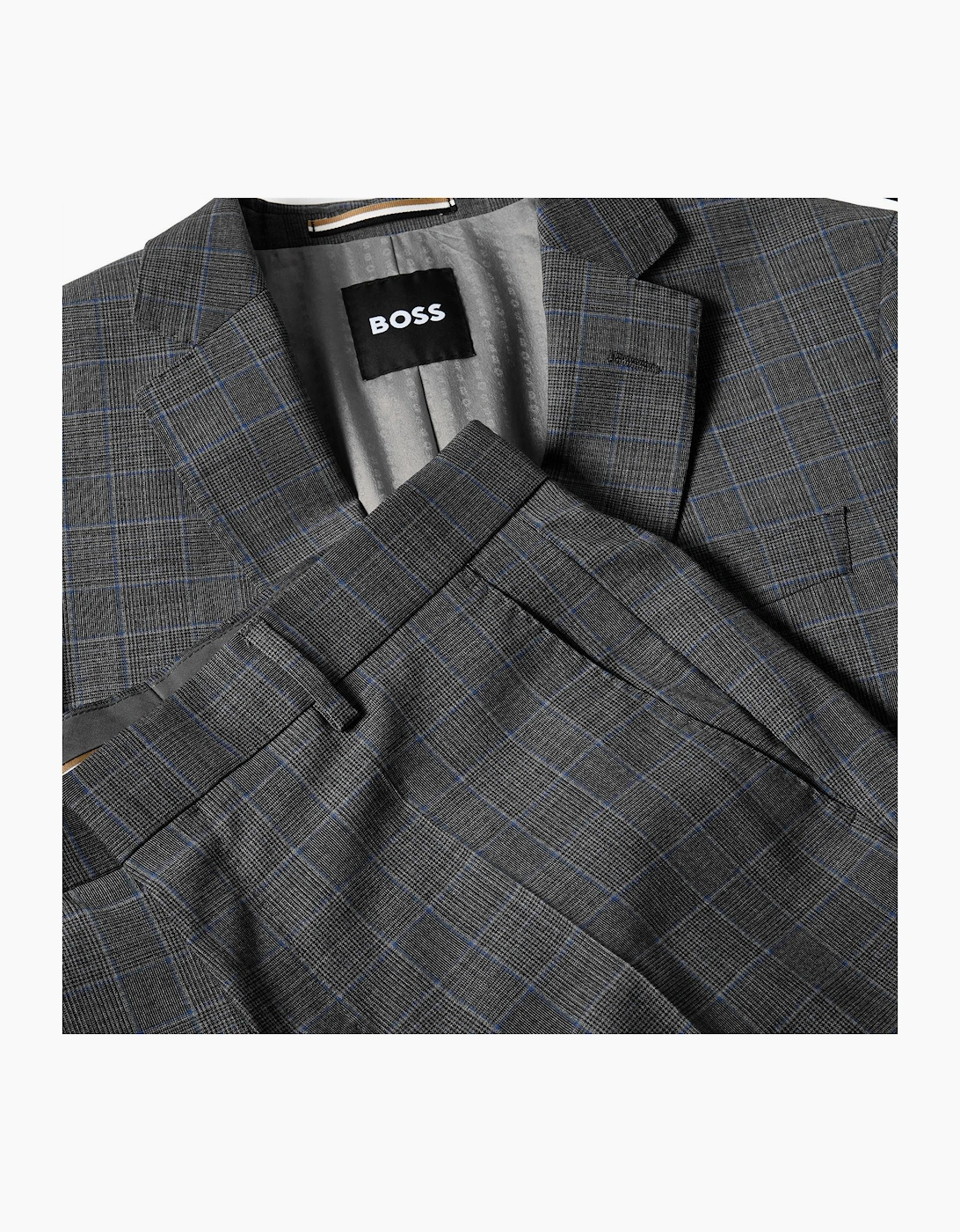 Plaid Patterned Flap Pocket Full Suit Jacket