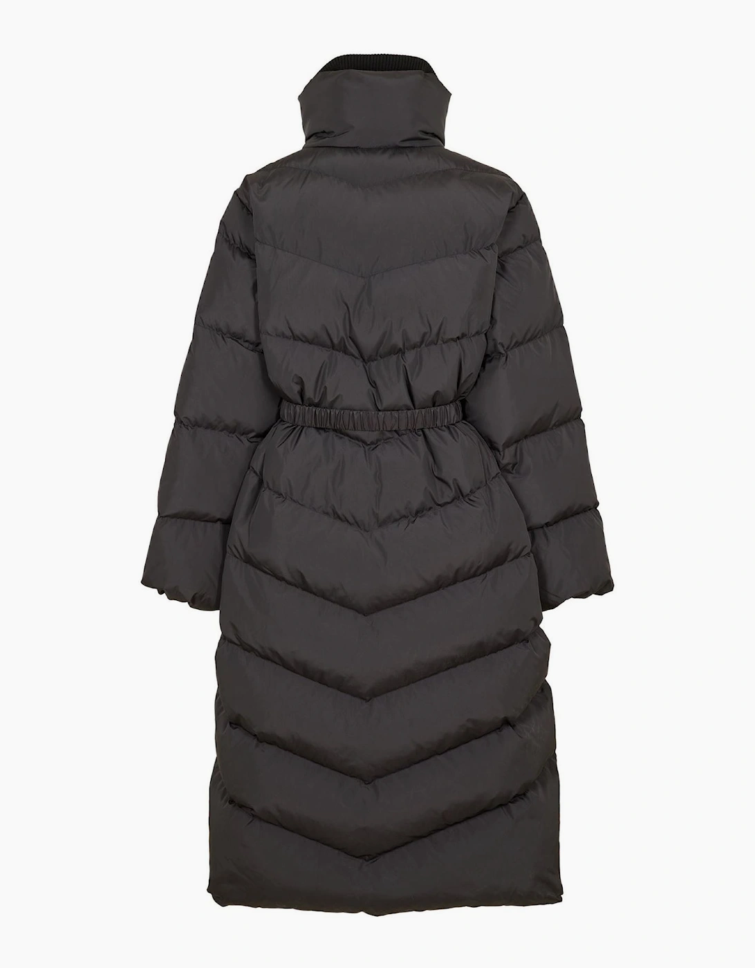 Solid Patterned Snap Button Zipped Pocket Puffer Coat