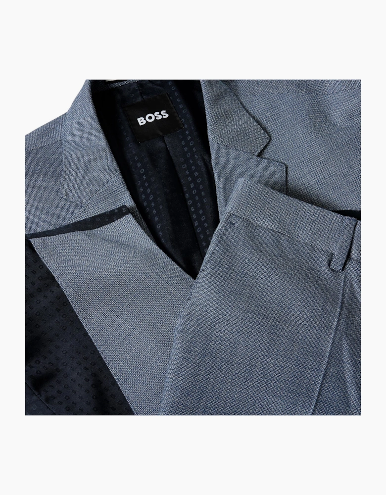 Mens Solid Patterned Notch Collared Full Suit Jacket