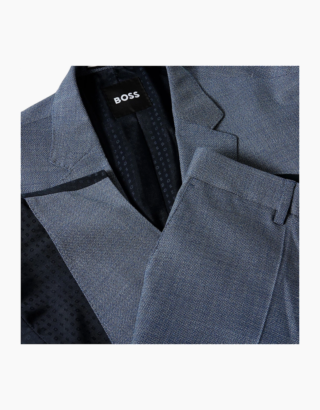 Mens Solid Patterned Notch Collared Full Suit Jacket