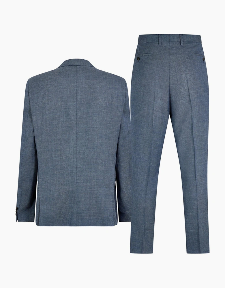 Mens Solid Patterned Notch Collared Full Suit Jacket