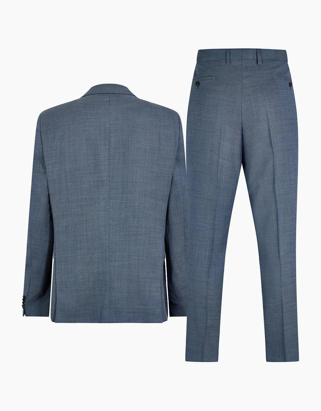 Mens Solid Patterned Notch Collared Full Suit Jacket