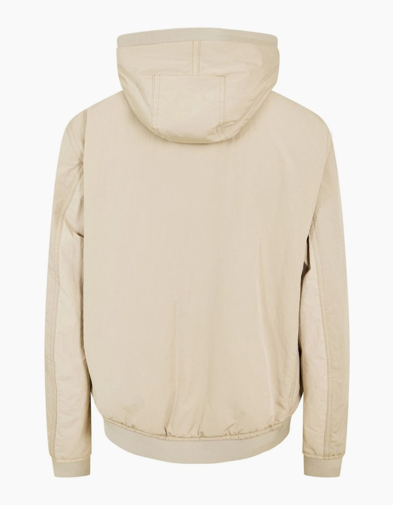 Solid Patterned Hooded Fitted Cuff Softshell Jacket