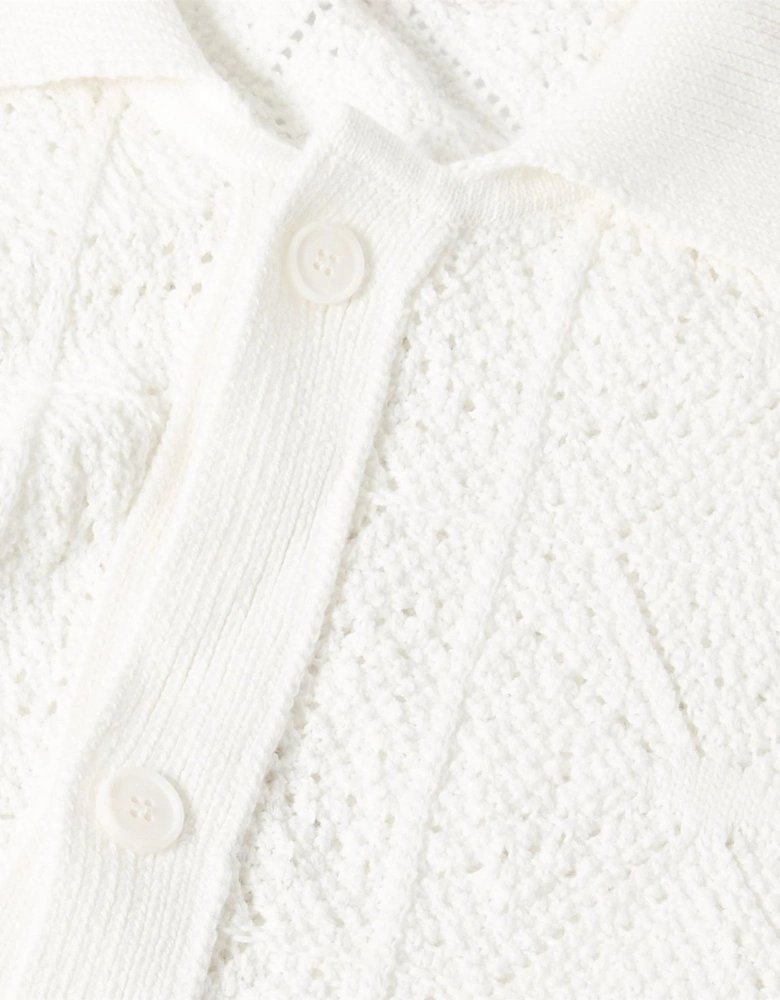 Collared Neck Shirt Collar Short Sleeve Sweater