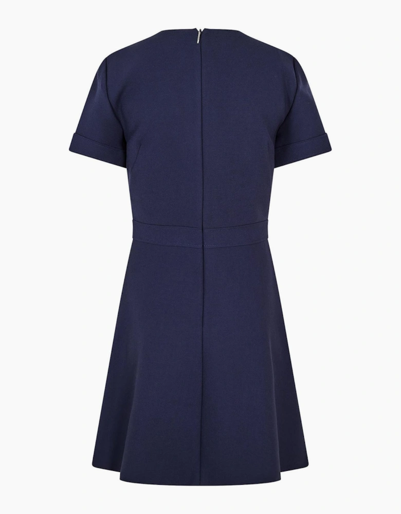 Jersey V-Neck Short Sleeve Mini A-Line Dress