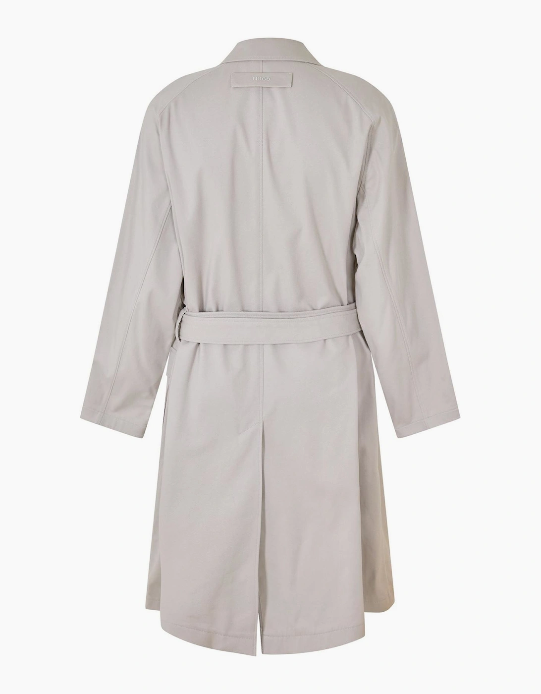 Solid Patterned Collared Neck Buckle Over Coat, 3 of 2