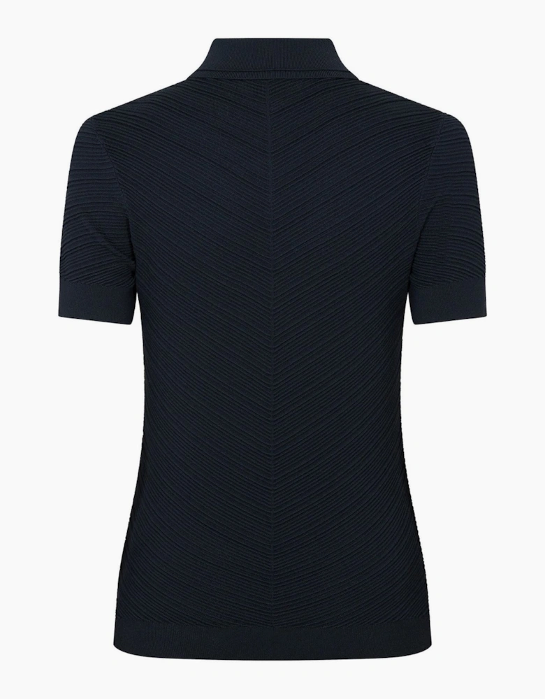 Collared Neck Short Sleeve Jersey Polo Shirt