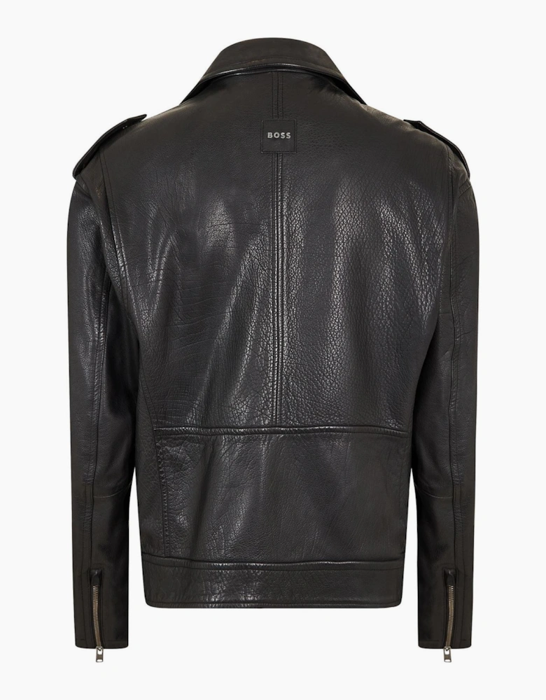 Solid Patterned Asymmetric Zipper Woven Cuff Bike Jacket