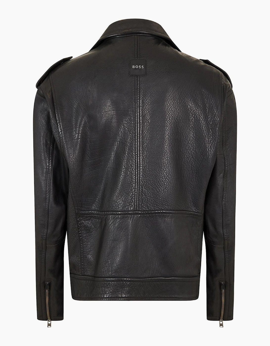 Solid Patterned Asymmetric Zipper Woven Cuff Bike Jacket