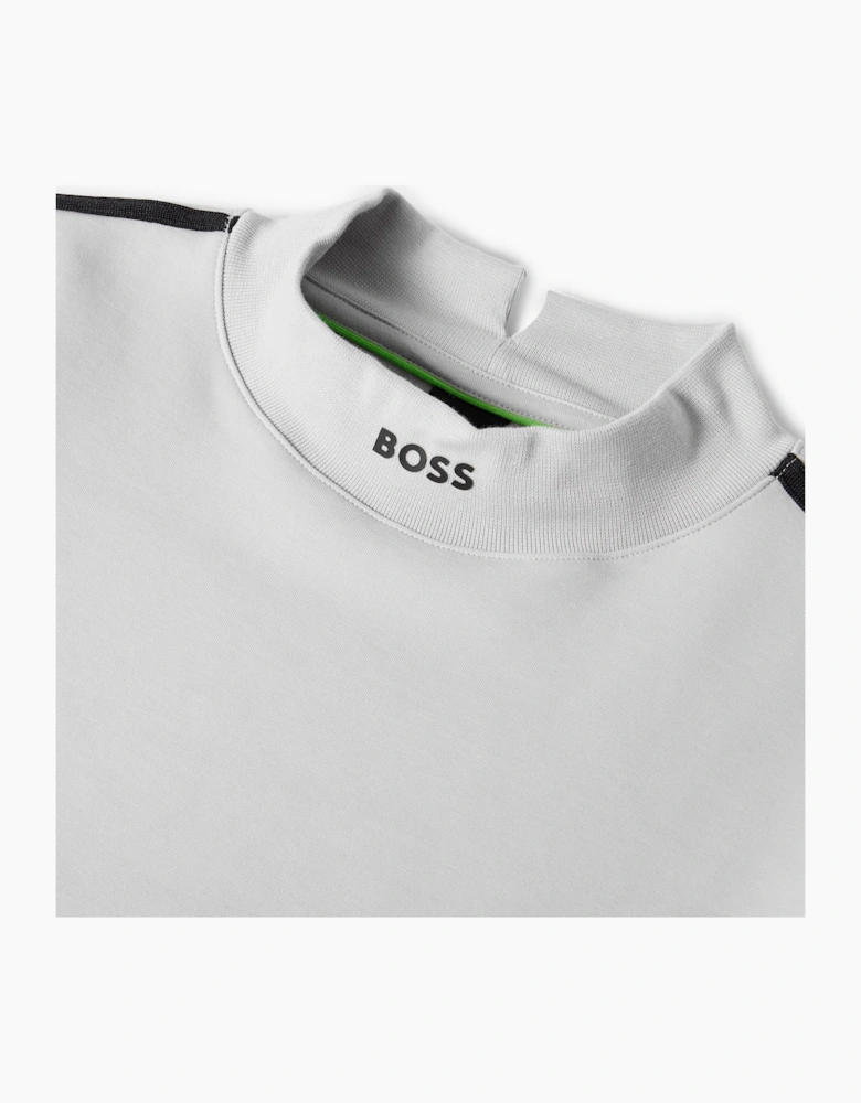 Mock Neck High Collar Long Sleeve Polo Shirt