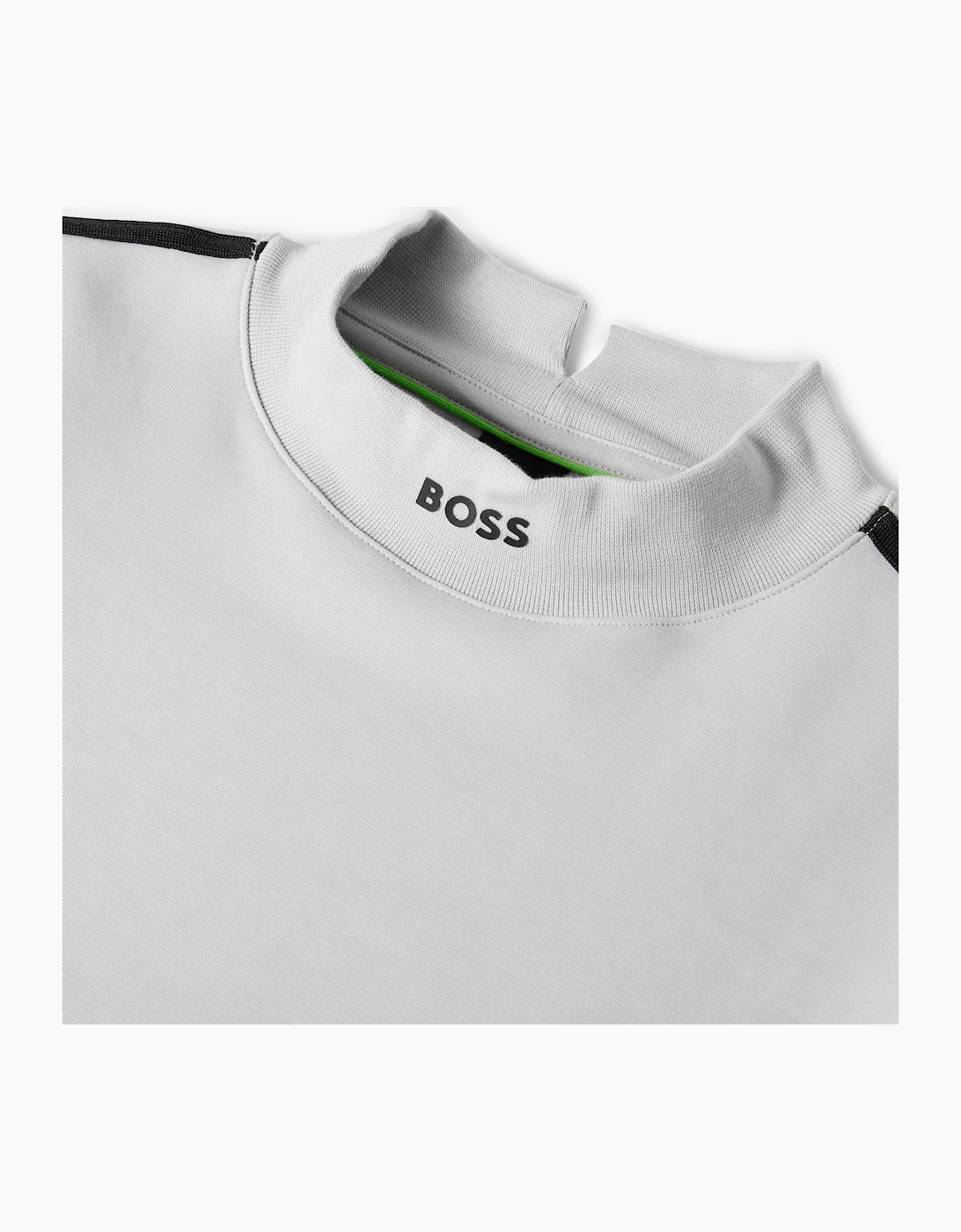Mock Neck High Collar Long Sleeve Polo Shirt