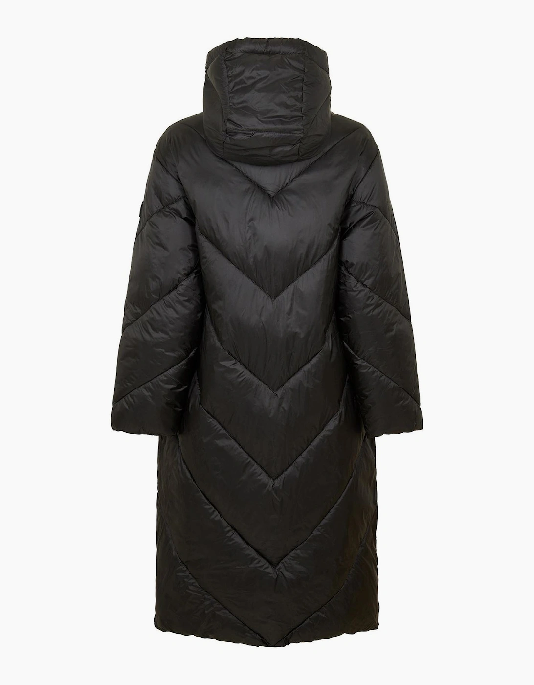 Pollylong Hooded Snap Detail Puffer Coat