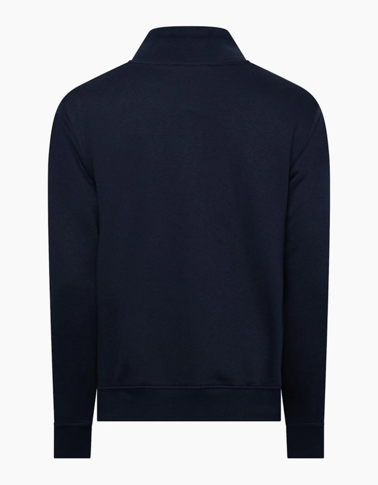 Harley Arch Lettering Zip Neck High Collar Long Sleeve Sweatshirt