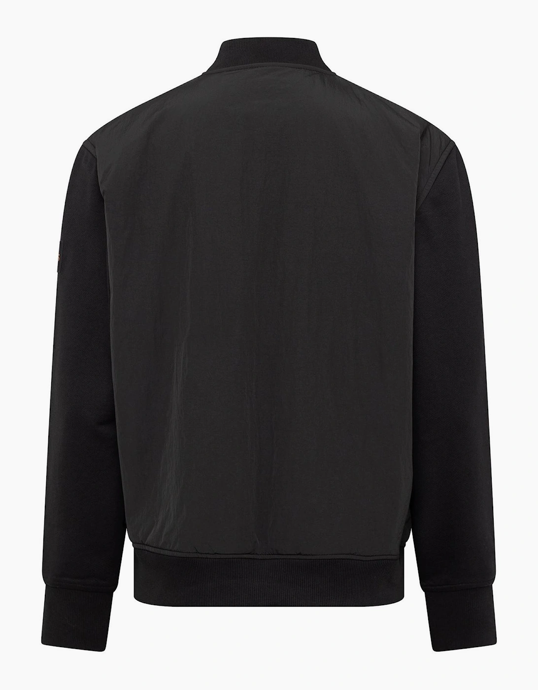 Solid Patterned Bomber Jacket with Ribbed Cuff