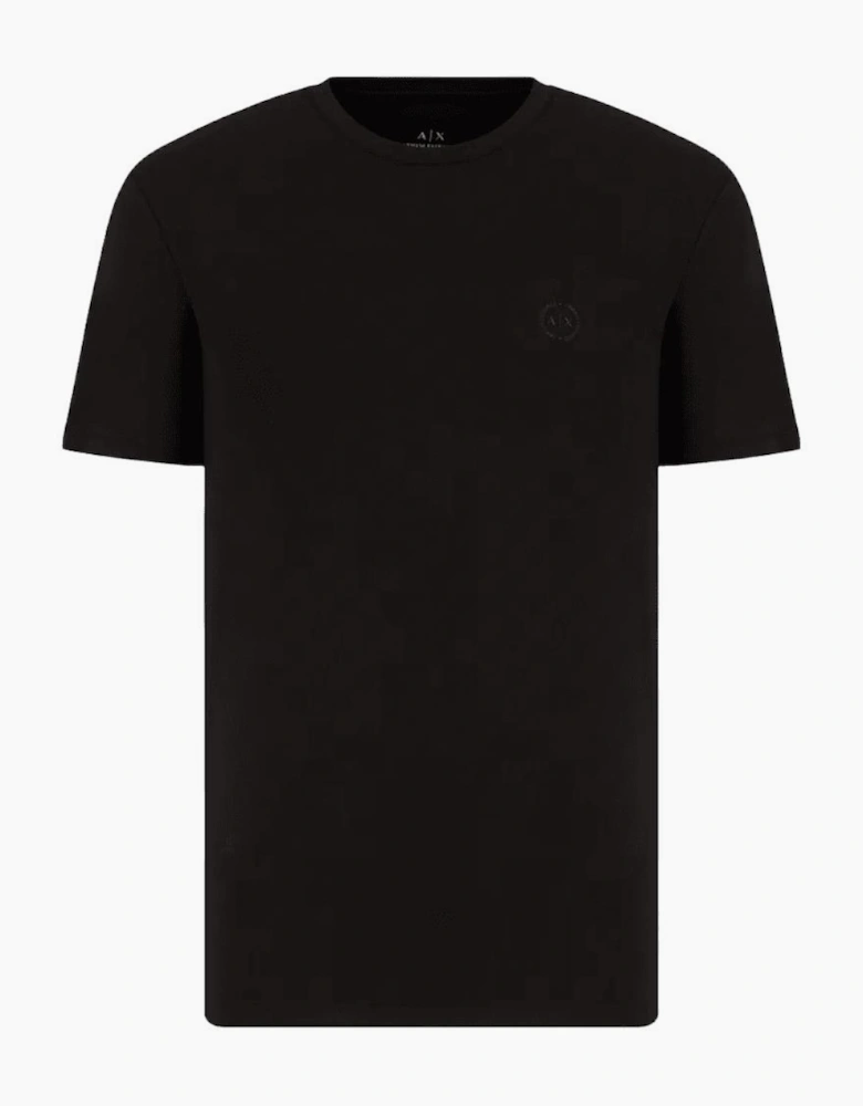 Cotton Stretch Ring Logo Black T-Shirt